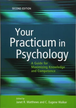 Download [PDF] Your Practicum in Psychology: A Guide for Maximizing Knowledge and Competence