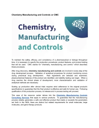 Chemistry Manufacturing and Controls or CMC.docx