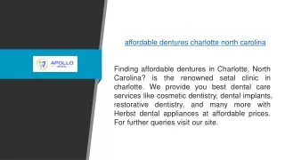Affordable Dentures Charlotte North Carolina  Apollodentalnc