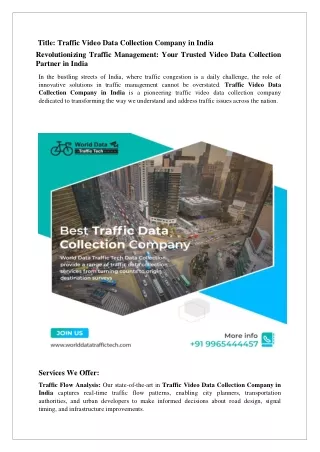 title traffic video data collection company