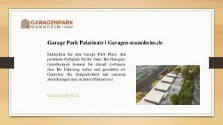 Garage Park Palatinate - Garagen-mannheim.de