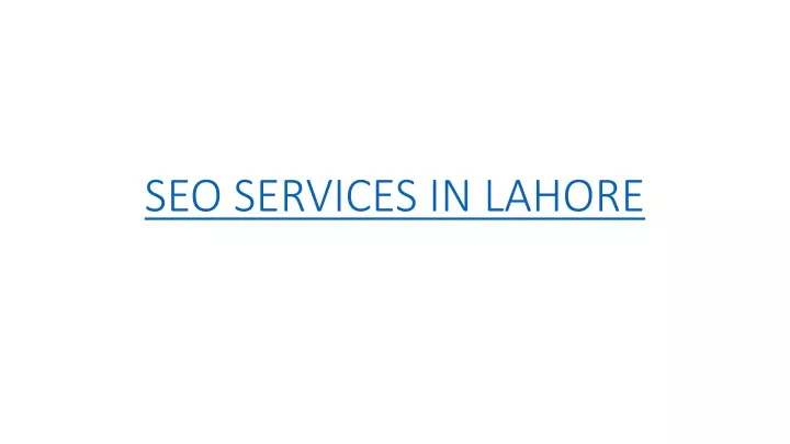 seo services in lahore