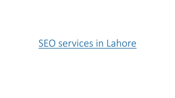 seo services in lahore