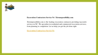 Excavation Contractors Service Nc  Xtremepossibility.com