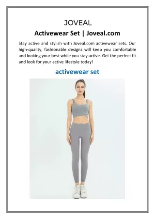 Activewear Set | Joveal.com