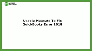 Simple Method To Resolve QuickBooks Error 1618