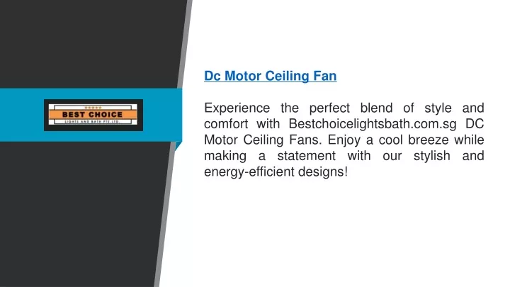 dc motor ceiling fan experience the perfect blend