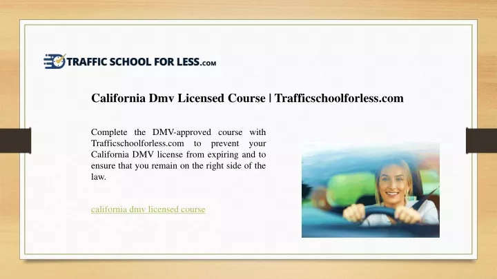 california dmv licensed course