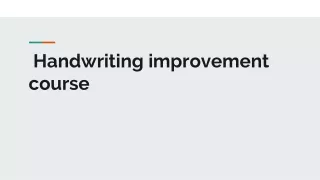 handwriting improvement course