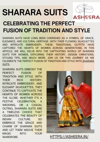 Sharara Suits  Celebrating the Perfect Fusion of Tradition and Style