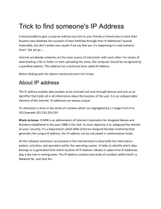 Trick to find someone's IP Address