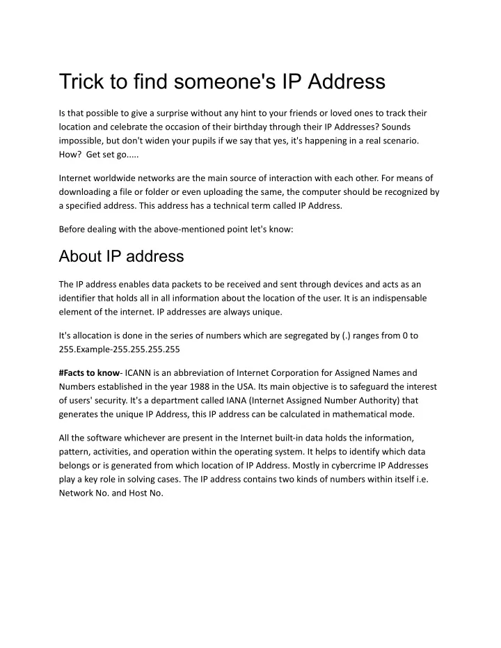 trick to find someone s ip address