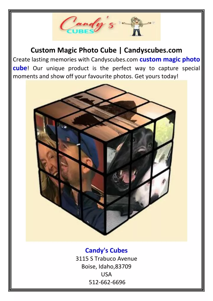 custom magic photo cube candyscubes com create