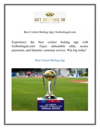 Best Cricket Betting App  Getbettingid