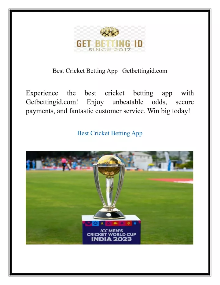 best cricket betting app getbettingid com