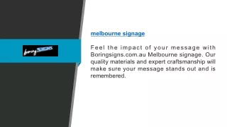 Melbourne Signage | Boringsigns.com.au