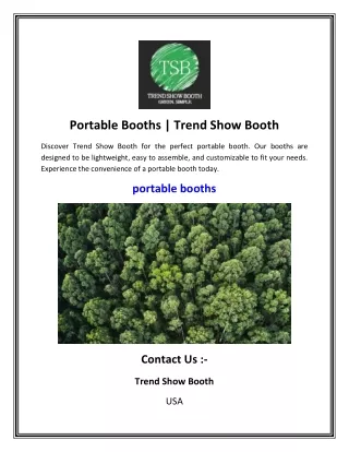 Portable Booths   Trend Show Booth