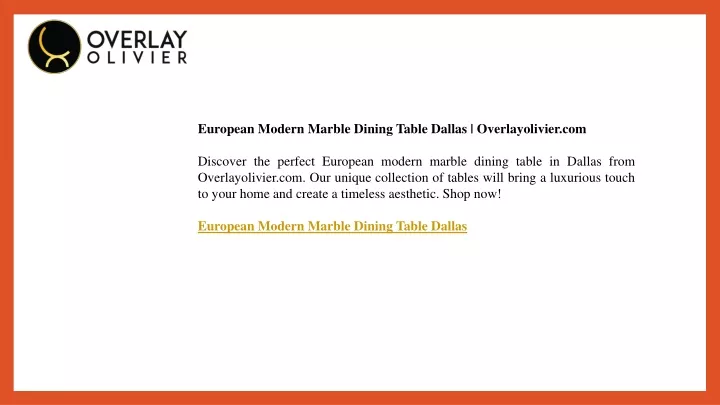 european modern marble dining table dallas