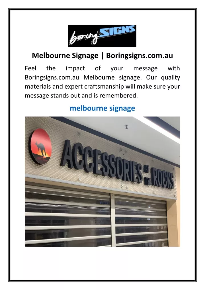 melbourne signage boringsigns com au