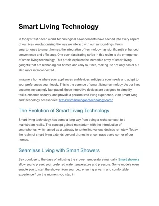 Smart Living Technology