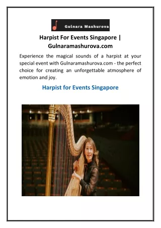 Harpist For Events Singapore | Gulnaramashurova.com