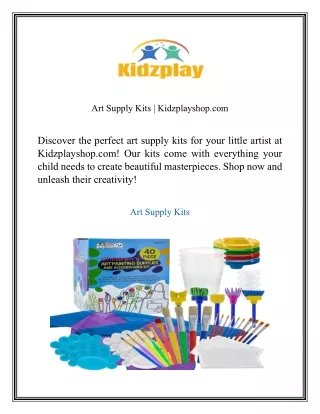 Art Supply Kits Kidzplayshop