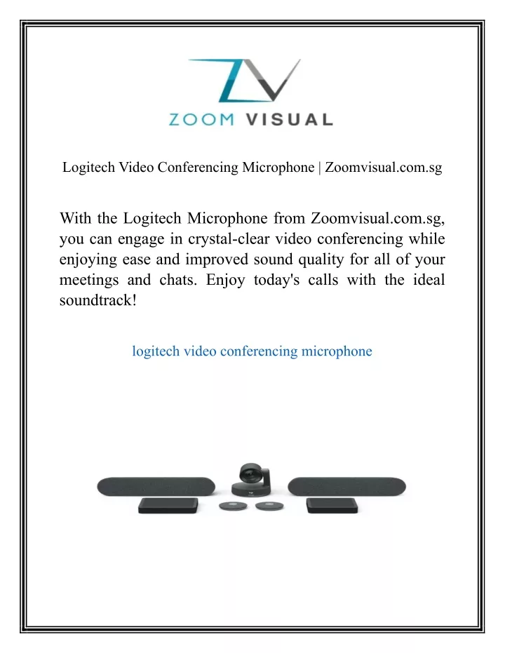 logitech video conferencing microphone zoomvisual