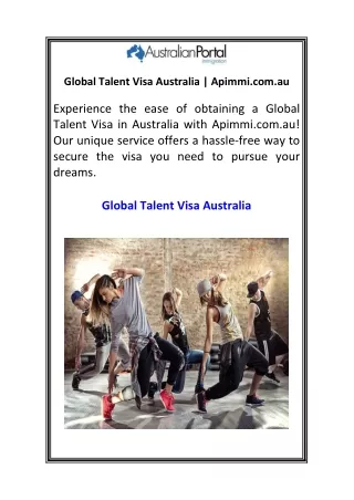Global Talent Visa Australia Apimmi.com.au