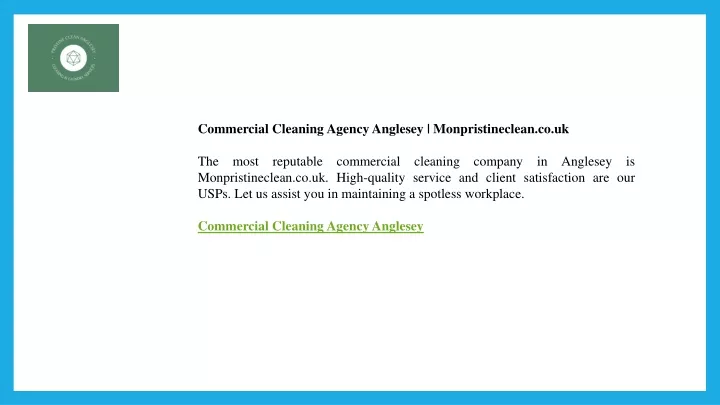 commercial cleaning agency anglesey