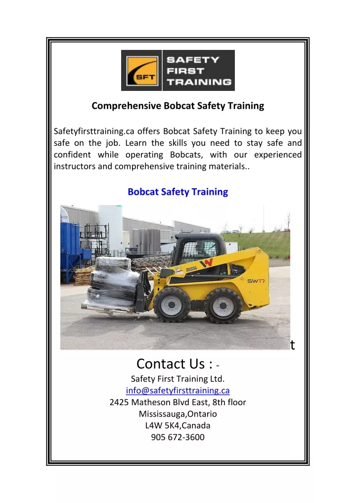 comprehensive bobcat safety training