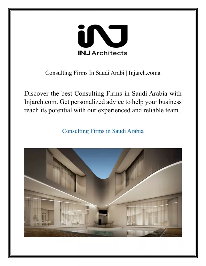 consulting firms in saudi arabi injarch coma