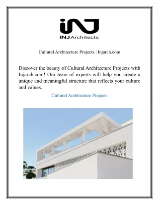 cultural architecture projects injarch com
