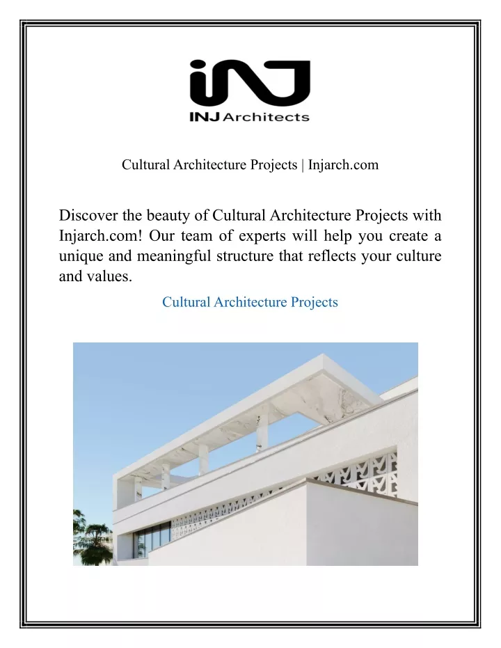 cultural architecture projects injarch com