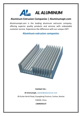 Aluminum Extrusion Companies | Aluminumapt.com