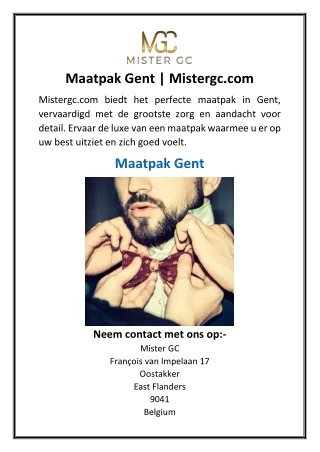 Maatpak Gent | Mistergc.com