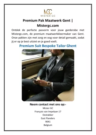 Premium Pak Maatwerk Gent | Mistergc.com