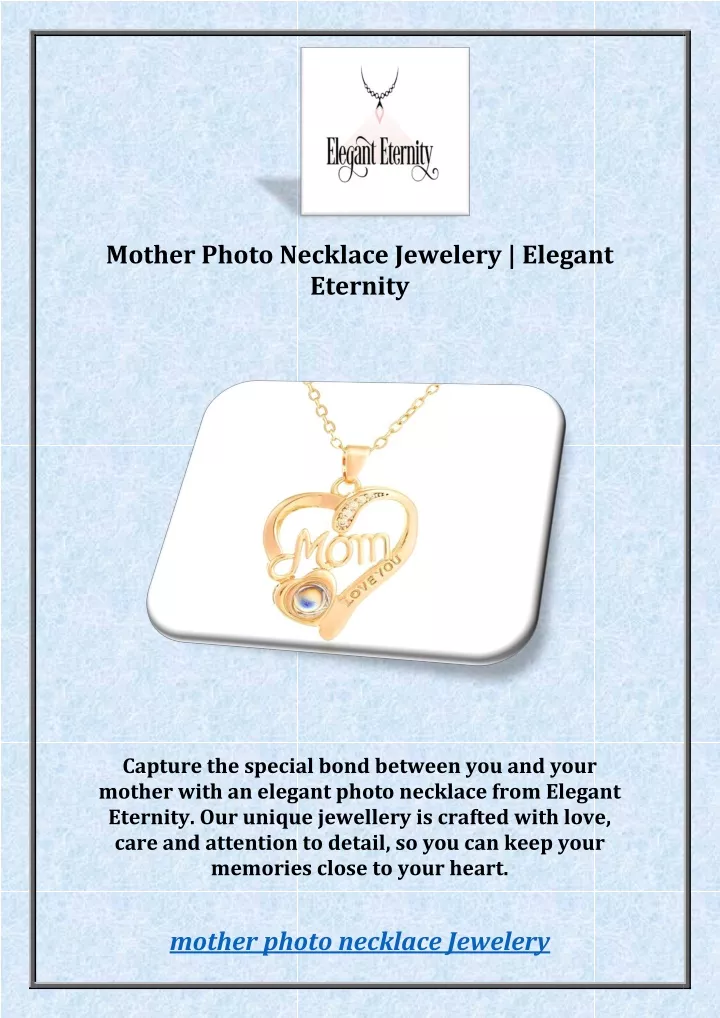 mother photo necklace jewelery elegant eternity