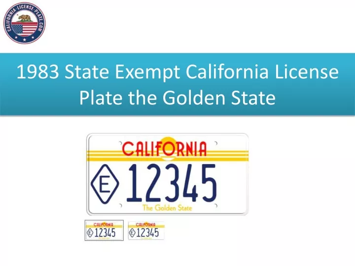 1983 state exempt california license plate the golden state