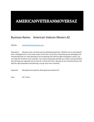 American Veteran Movers AZ