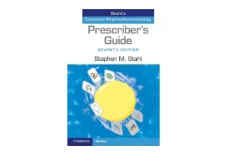 Download PDF Prescribers Guide Stahls Essential Psychopharmacology free acces