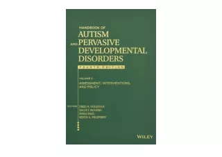 Ebook download Handbook of Autism and Pervasive Developmental Disorders Volume 2
