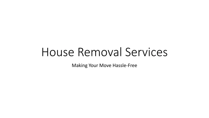 house removal services