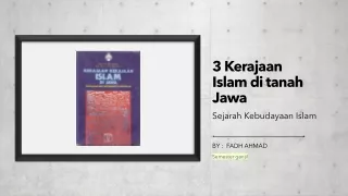 Kerajaan Islam di Tanah Jawa