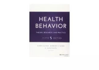 Download PDF Health Behavior Theory Research and Practice Jossey Bass Public Hea