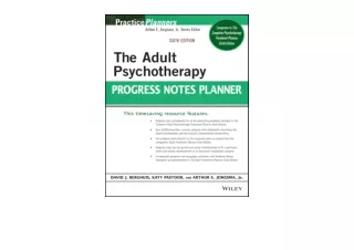 Ebook download The Adult Psychotherapy Progress Notes Planner PracticePlanners f