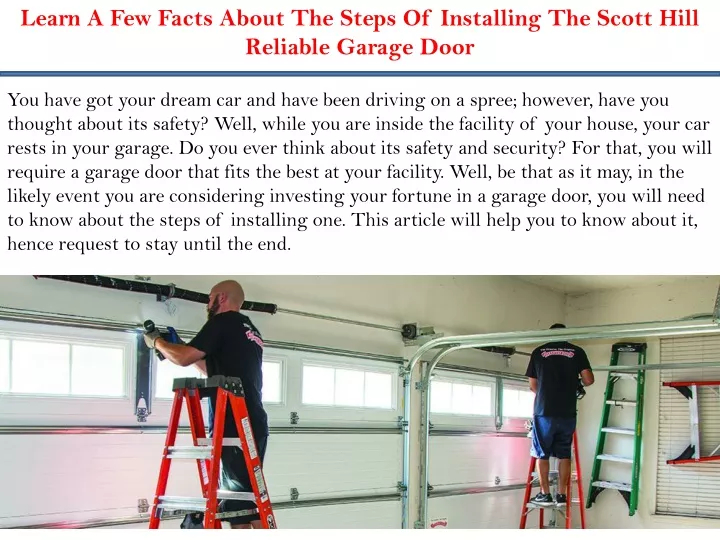 learn a few facts about the steps of installing