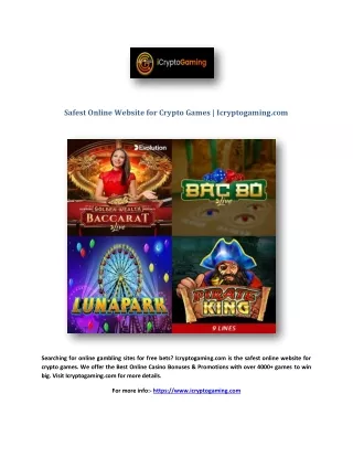 Safest Online Website for Crypto Games | Icryptogaming.com
