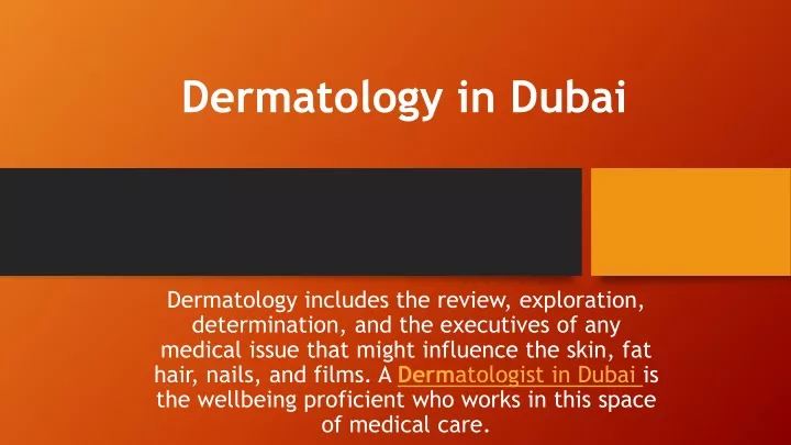 dermatology in dubai