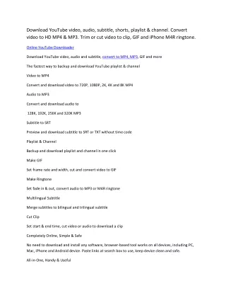 download youtube video audio subtitle shorts
