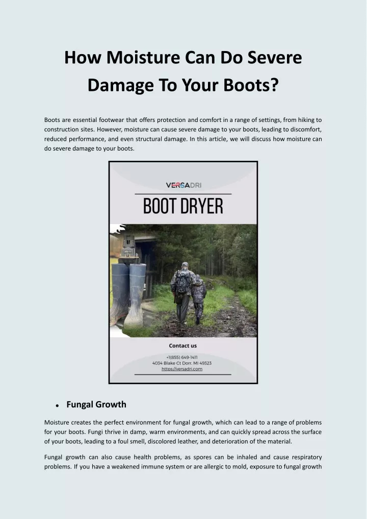 how moisture can do severe damage to your boots